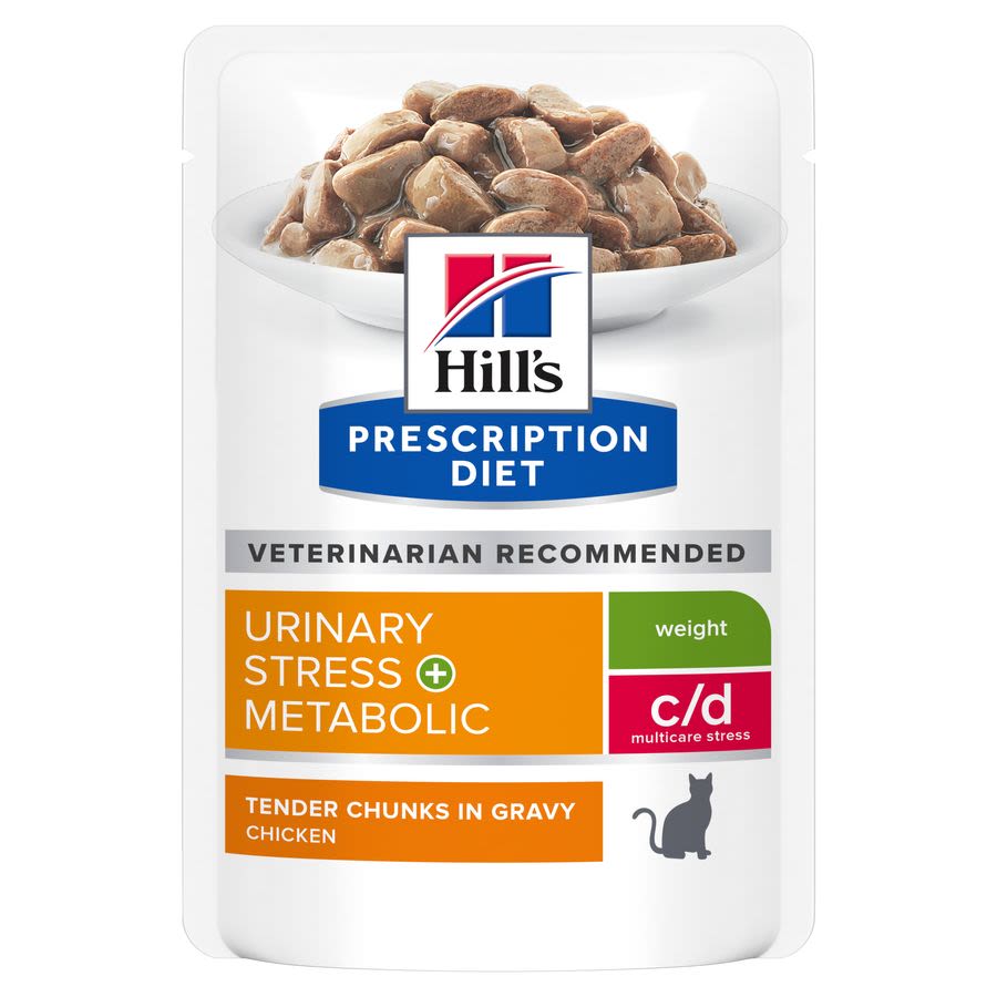 Hill's Hill'S Prescription Multicare Stress Metabolic Chicken Adult Wet Cat Food pet food packaging
