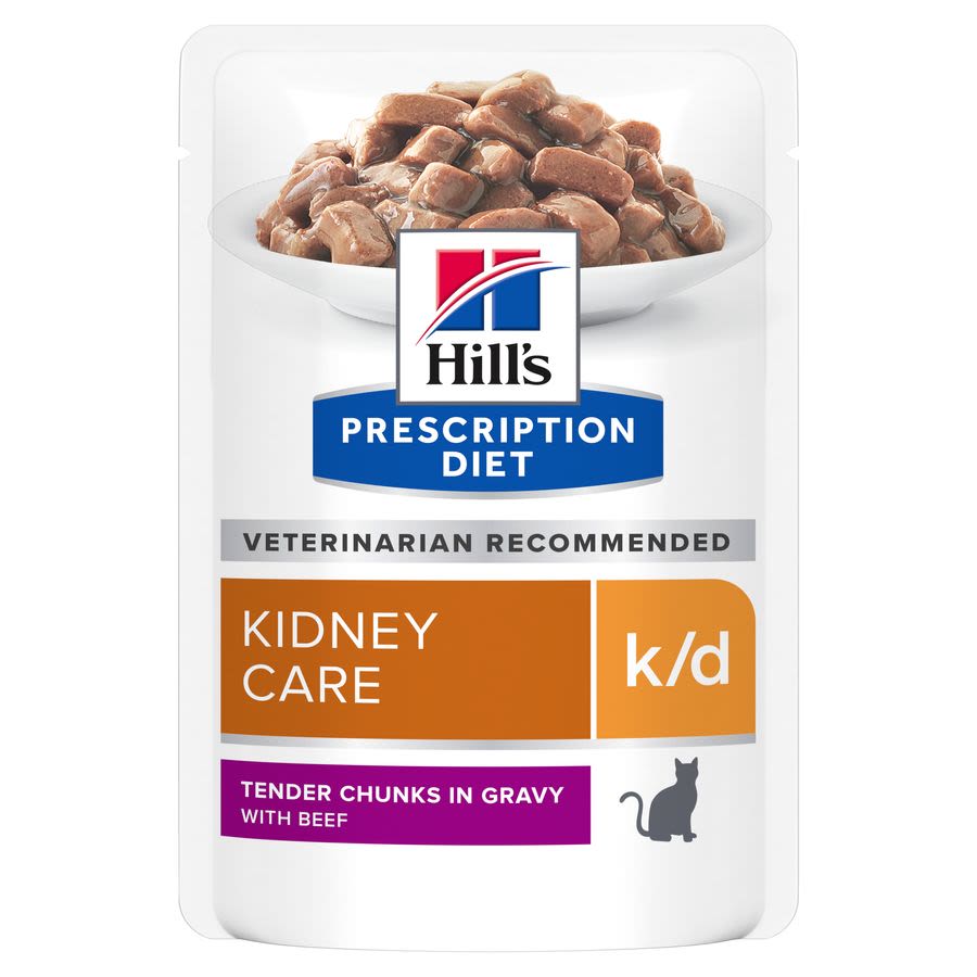 Hill's Hill'S Prescription Kidney Care Beef Adult Wet Cat Food pet food packaging