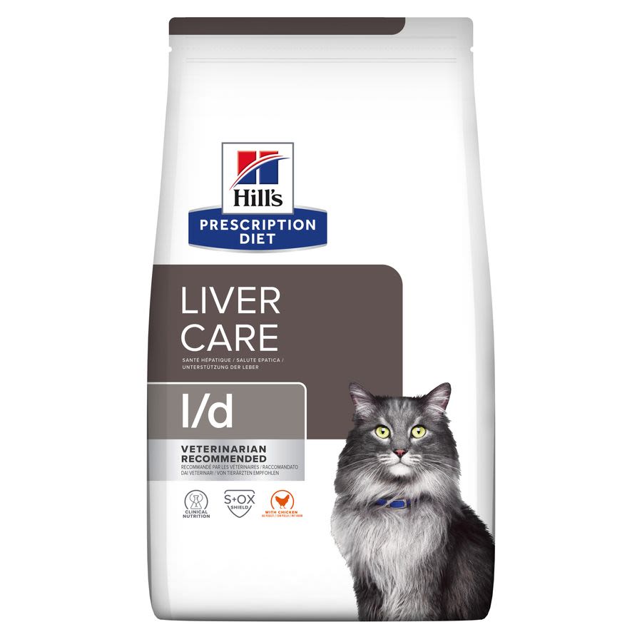 Hill's Hill'S Prescription Liver Care Chicken Adult Dry Cat Food pet food packaging