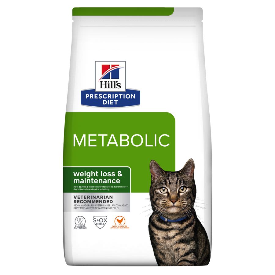Hill's Hill'S Prescription Metabolic Weight Management Chicken Adult Dry Cat Food pet food packaging