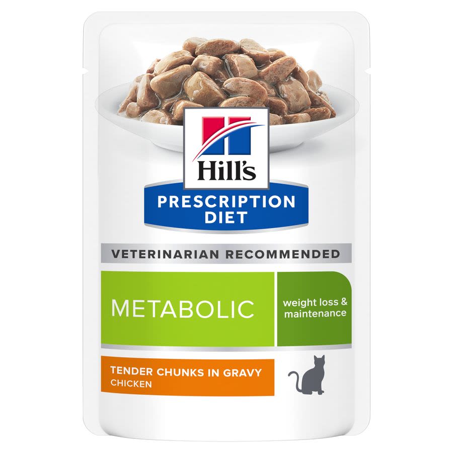 Hill's Hill'S Prescription Metabolic Weight Management Chicken Adult Wet Cat Food pet food packaging