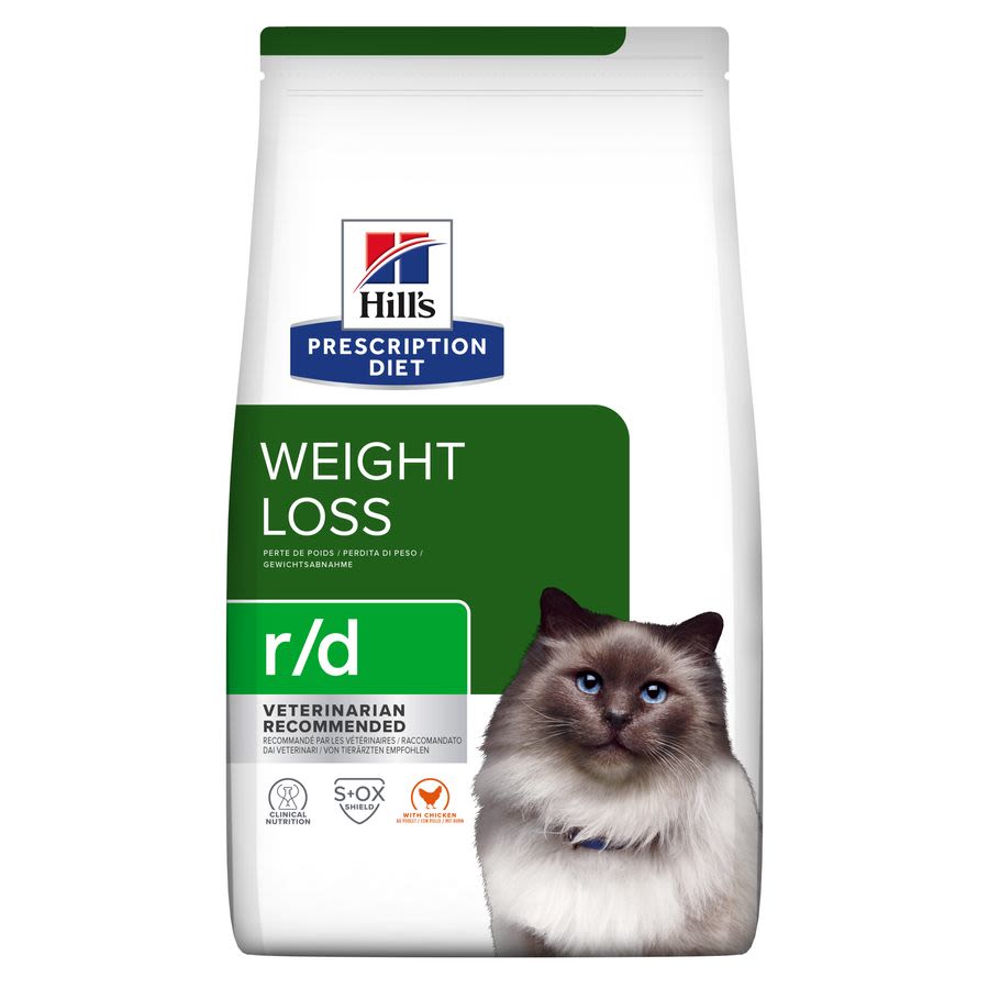 Hill's Hill'S Prescription Weight Reduction Chicken Turkey Adult Dry Cat Food pet food packaging