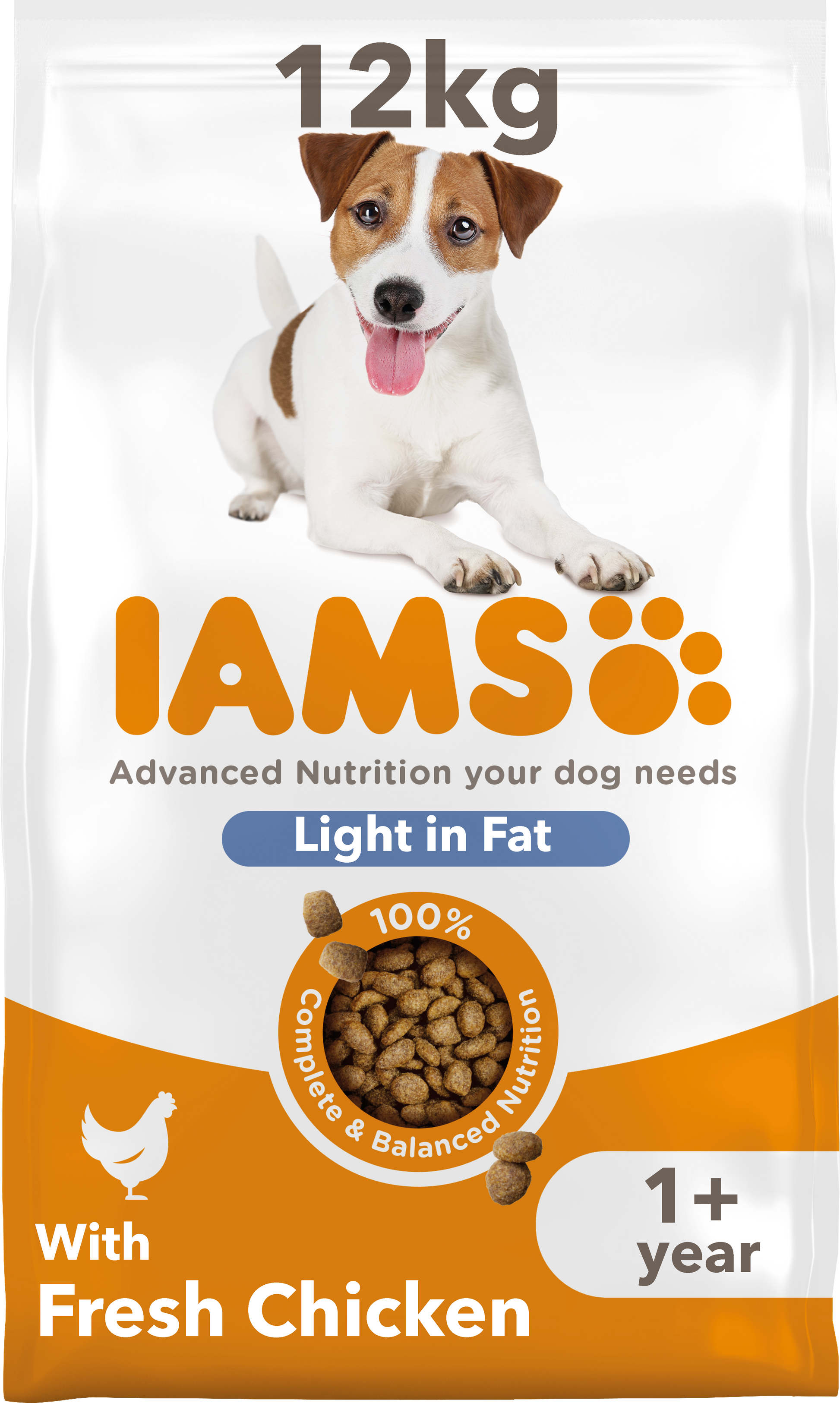 Iams Iams For Light Fat Chicken Adult Dry Dog Food pet food packaging