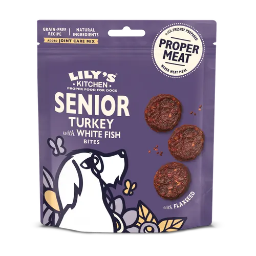 Lily's Kitchen Lily'S Kitchen Turkey Whitefish Senior Treat Dog Food pet food packaging