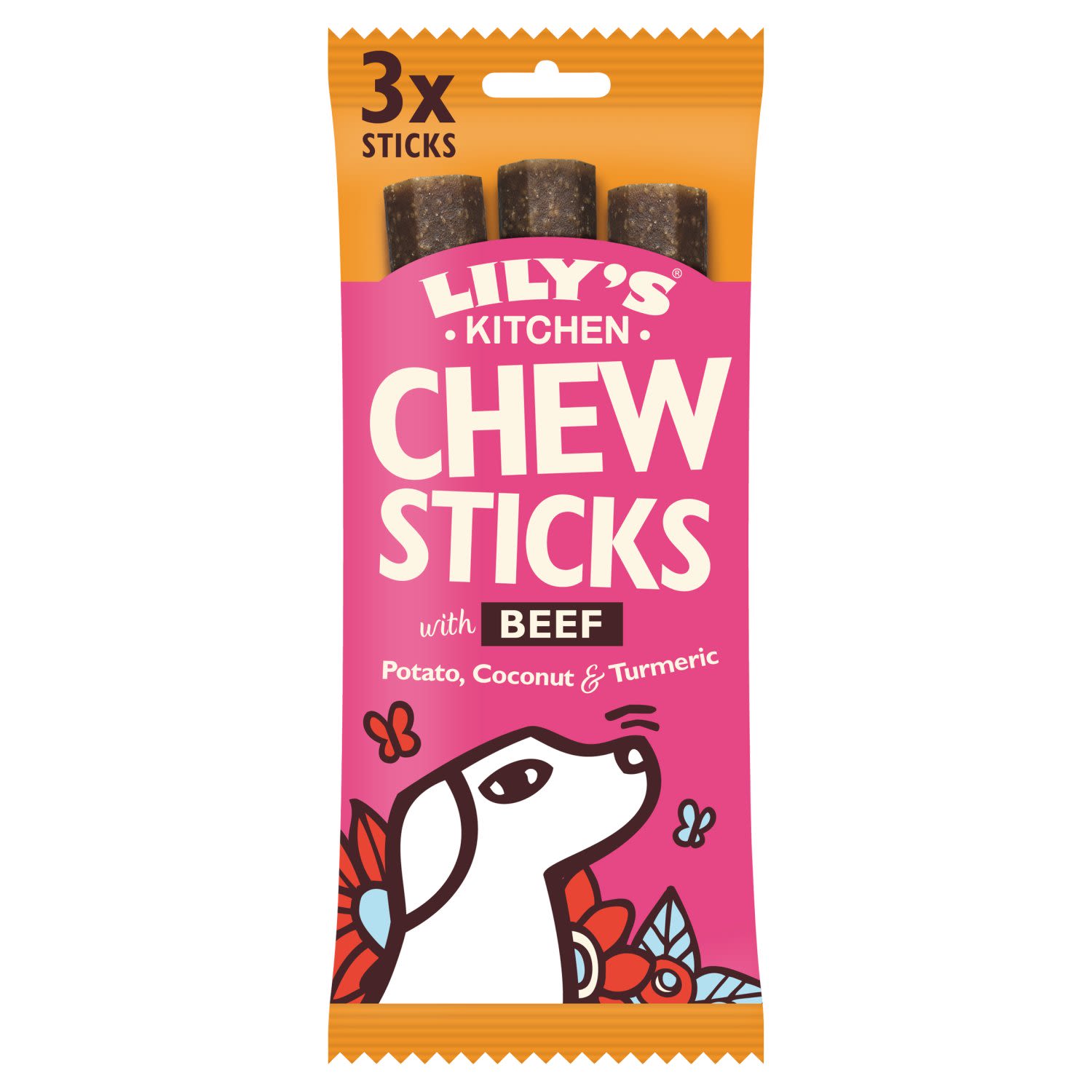 Lily's Kitchen Lily'S Kitchen Chew Sticks Beef Adult Treat Dog Food pet food packaging