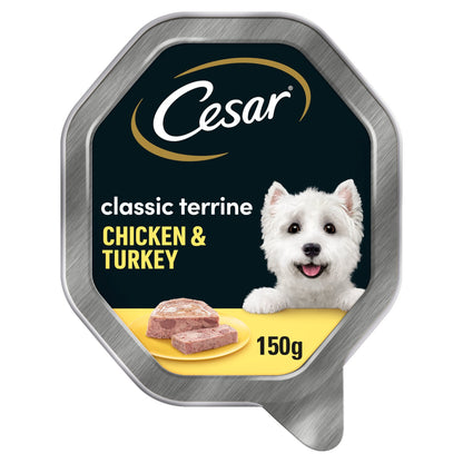 Cesar Classic Terrine Dog Food Tray Chicken & Turkey in Loaf