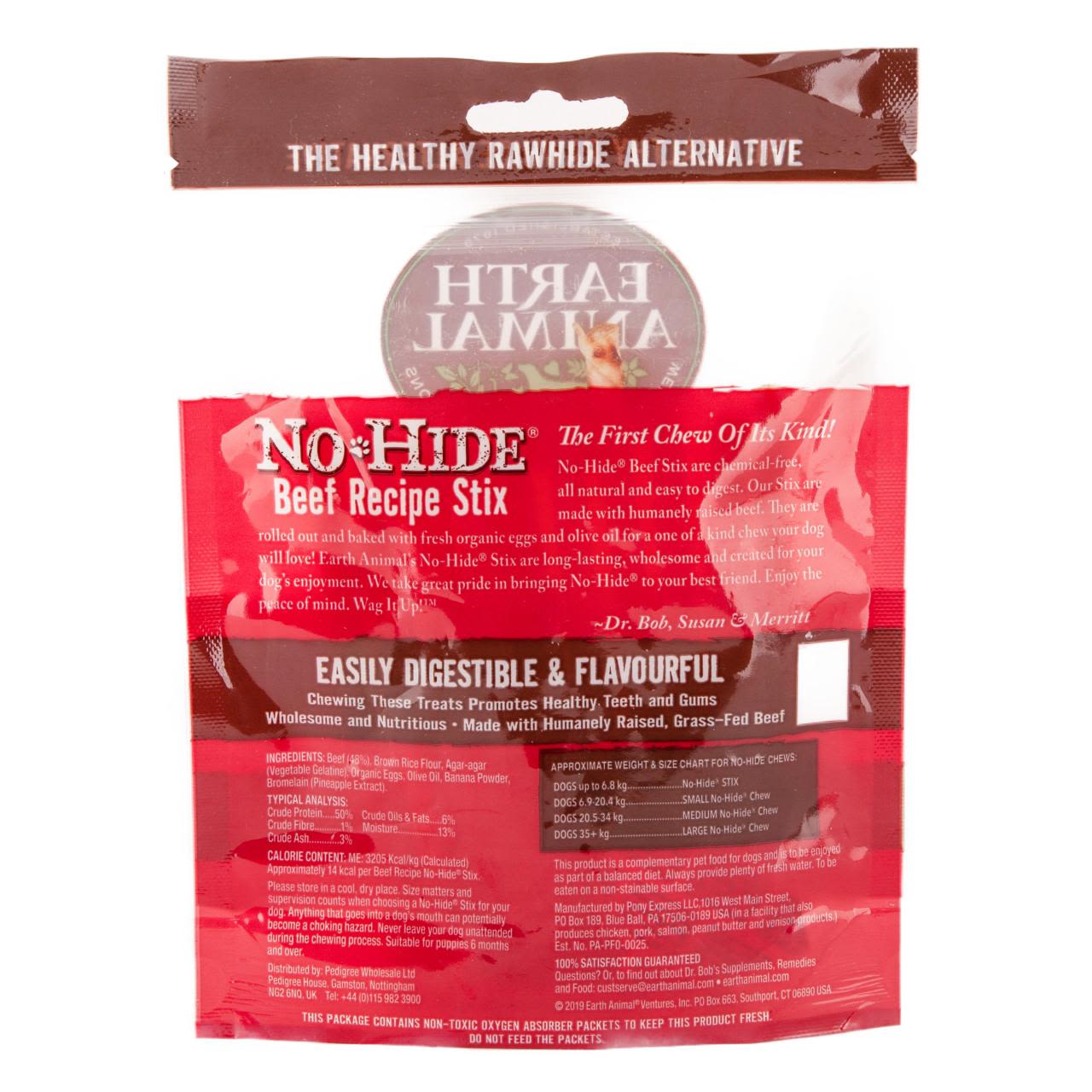 Earth Animal No Hide Beef Stix Dog Treat