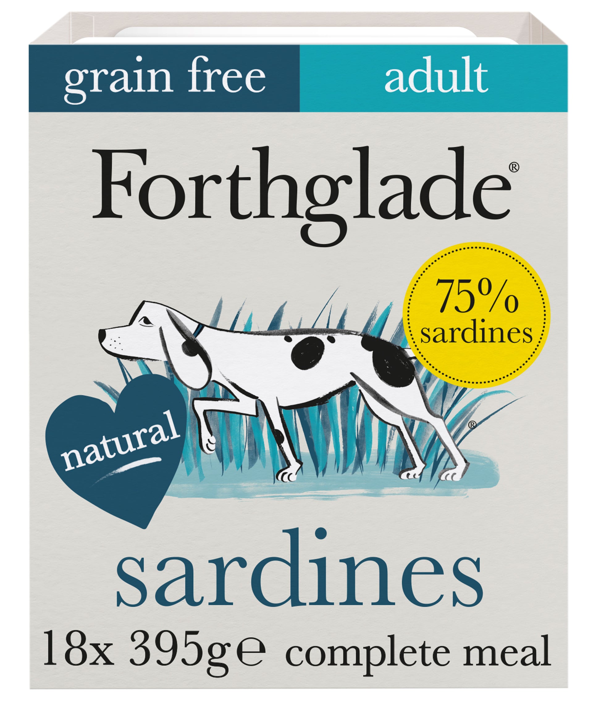 Forthglade Forthglade Grain Free Sardines Sweet Veg Adult Wet Dog Food pet food packaging