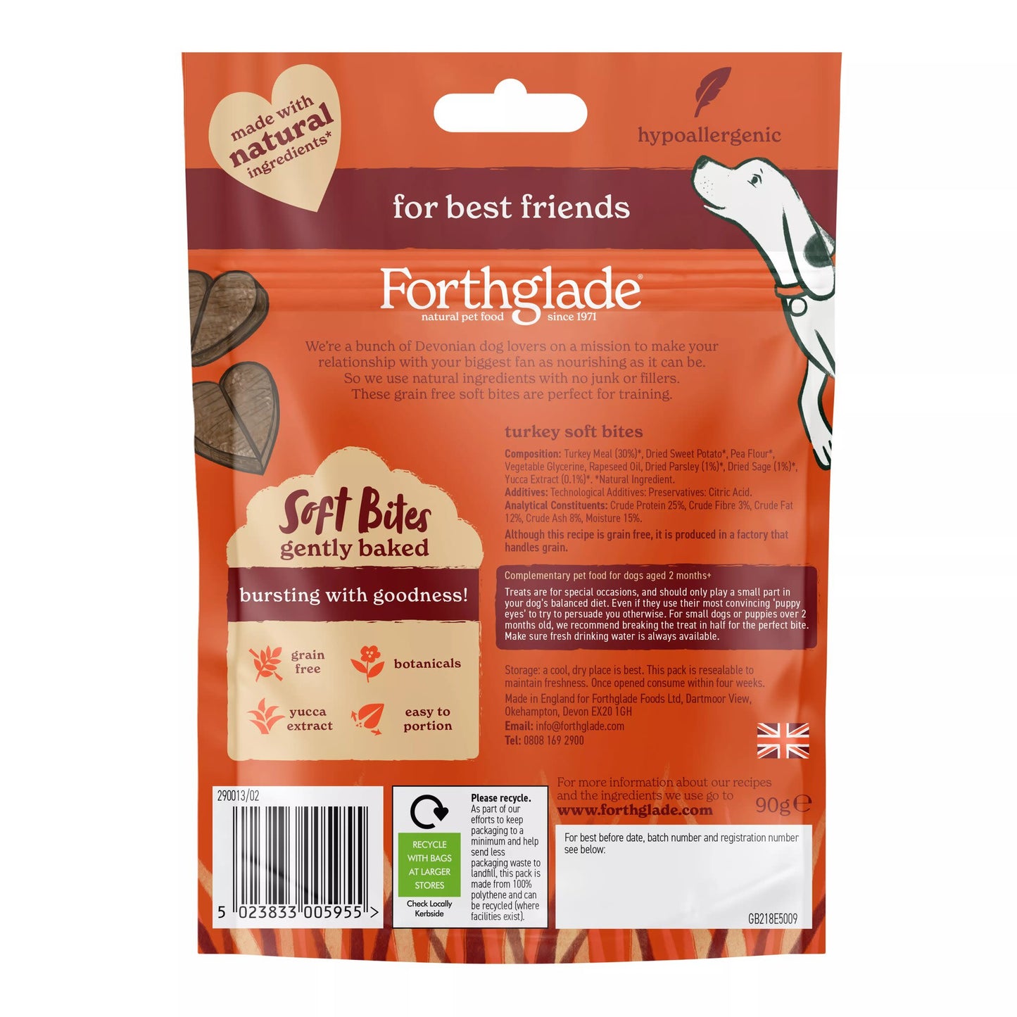 Forthglade Natural Soft Bites Dog Treats - Turkey