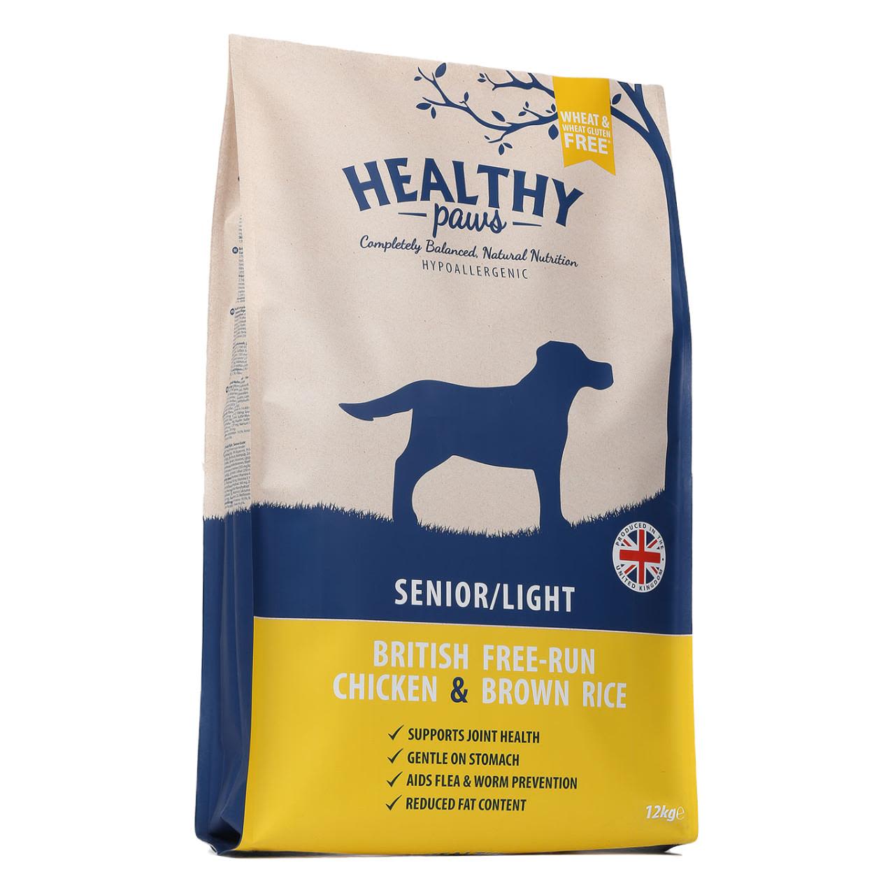 Healthy paws Healthy Paws British Run Brown Light Chicken Senior Dry Dog Food pet food packaging