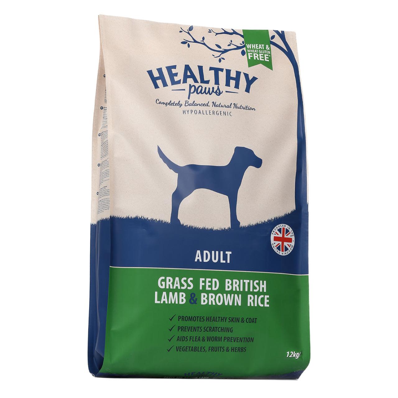 Healthy paws Healthy Paws Grass Fed British Brown Lamb Adult Dry Dog Food pet food packaging