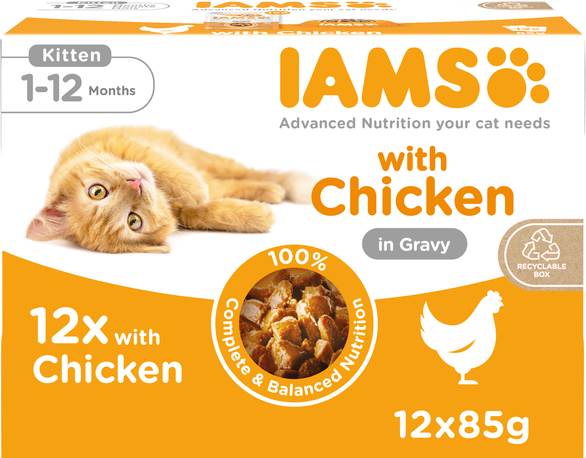 Iams Iams Delights Chicken Kitten Wet Cat Food pet food packaging