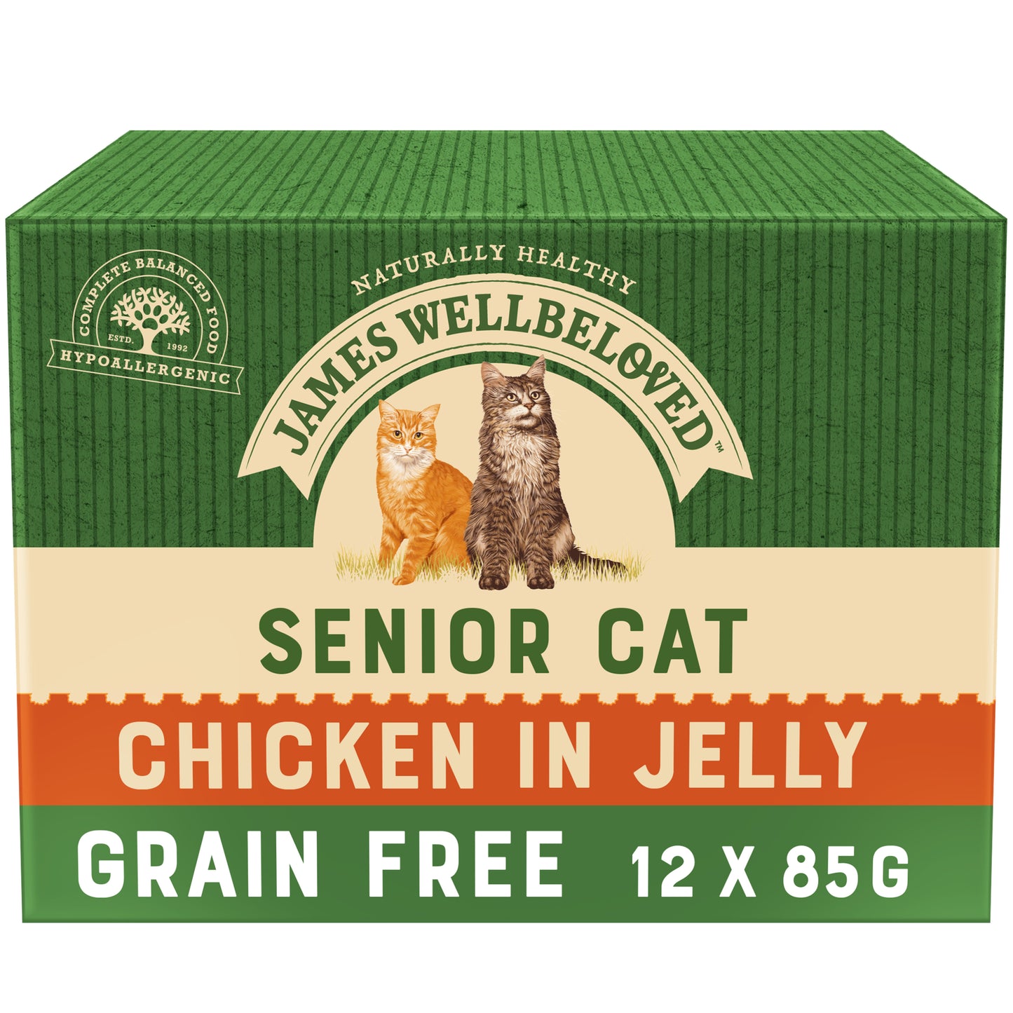 James Wellbeloved Grain Free Senior Cat Food Pouch Chicken in Jelly