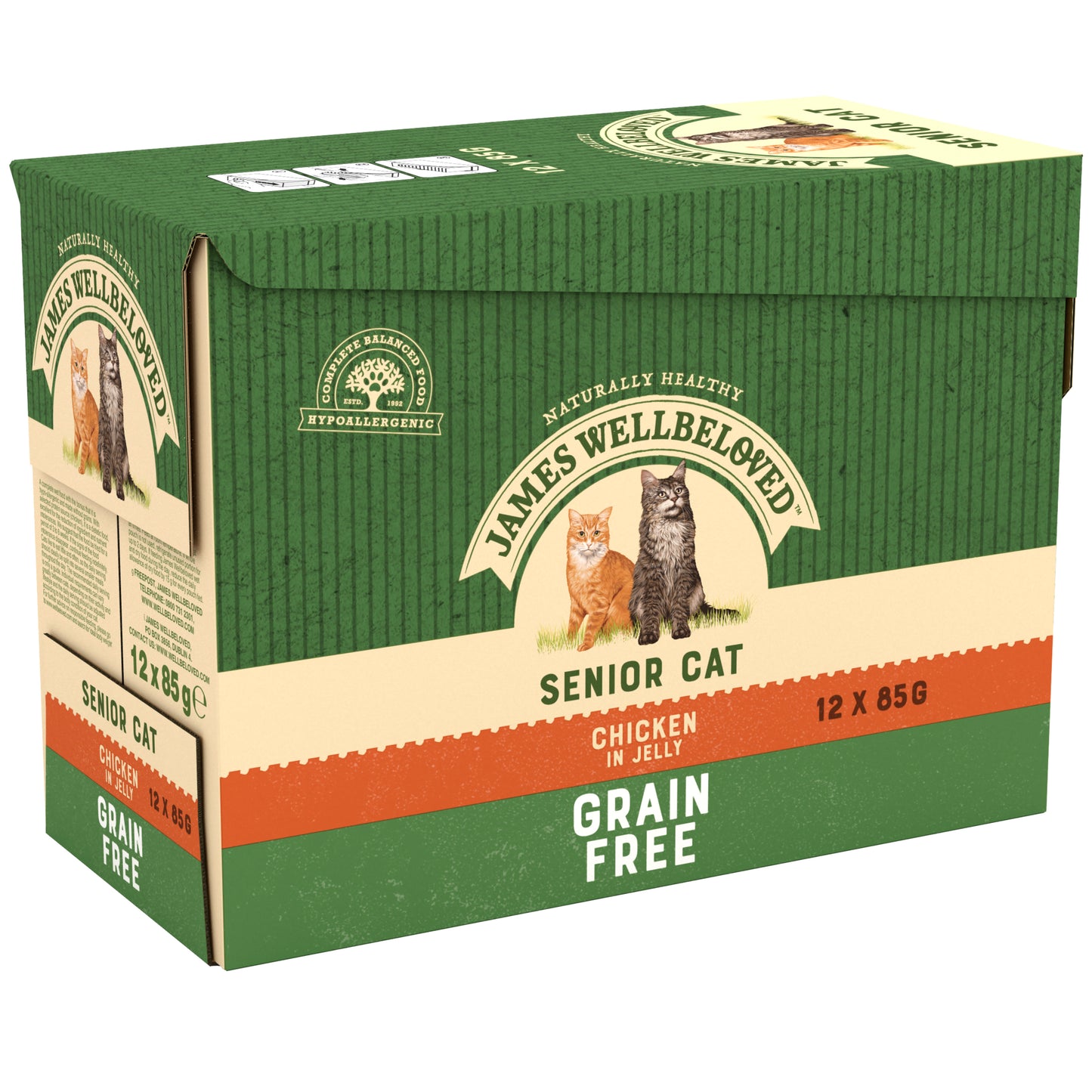 James Wellbeloved Grain Free Senior Cat Food Pouch Chicken in Jelly