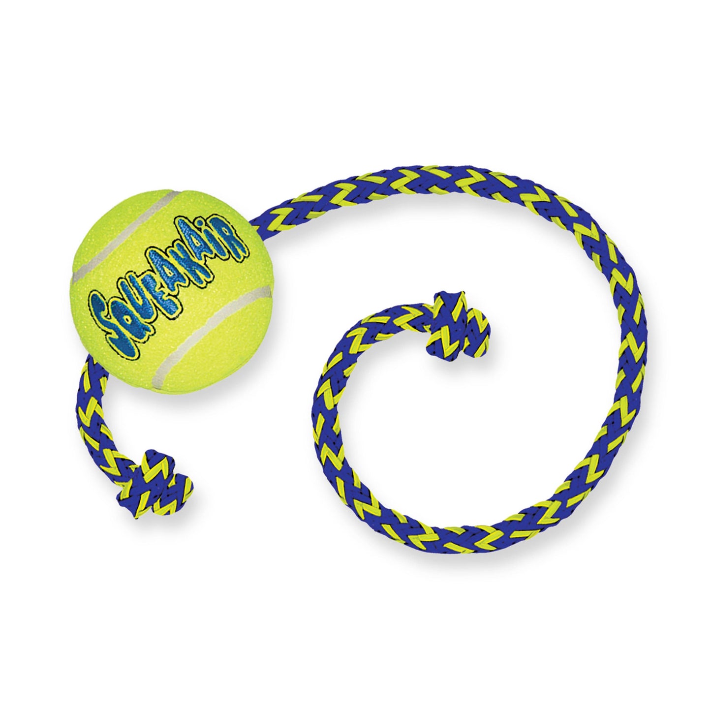 KONG Air Dog Squeaker Tennis Ball With Rope Dog Toy