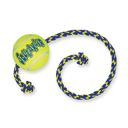 KONG Air Dog Squeaker Tennis Ball With Rope Dog Toy