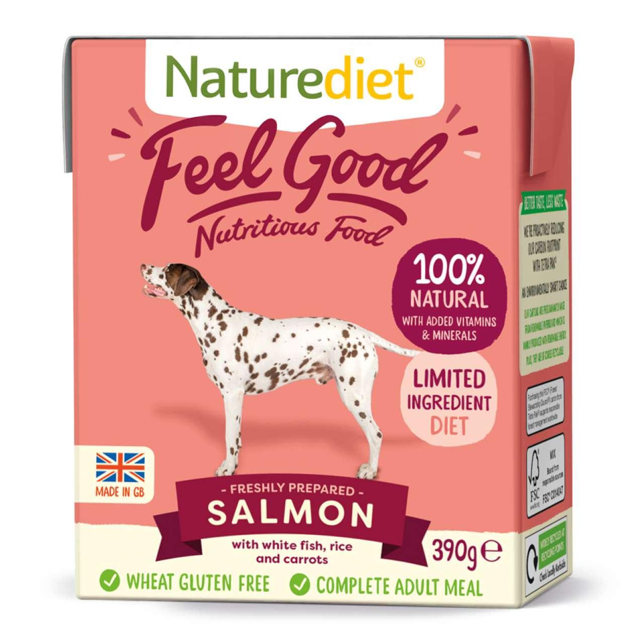 Naturediet Naturediet Feel Good Salmon Adult Wet Dog Food pet food packaging