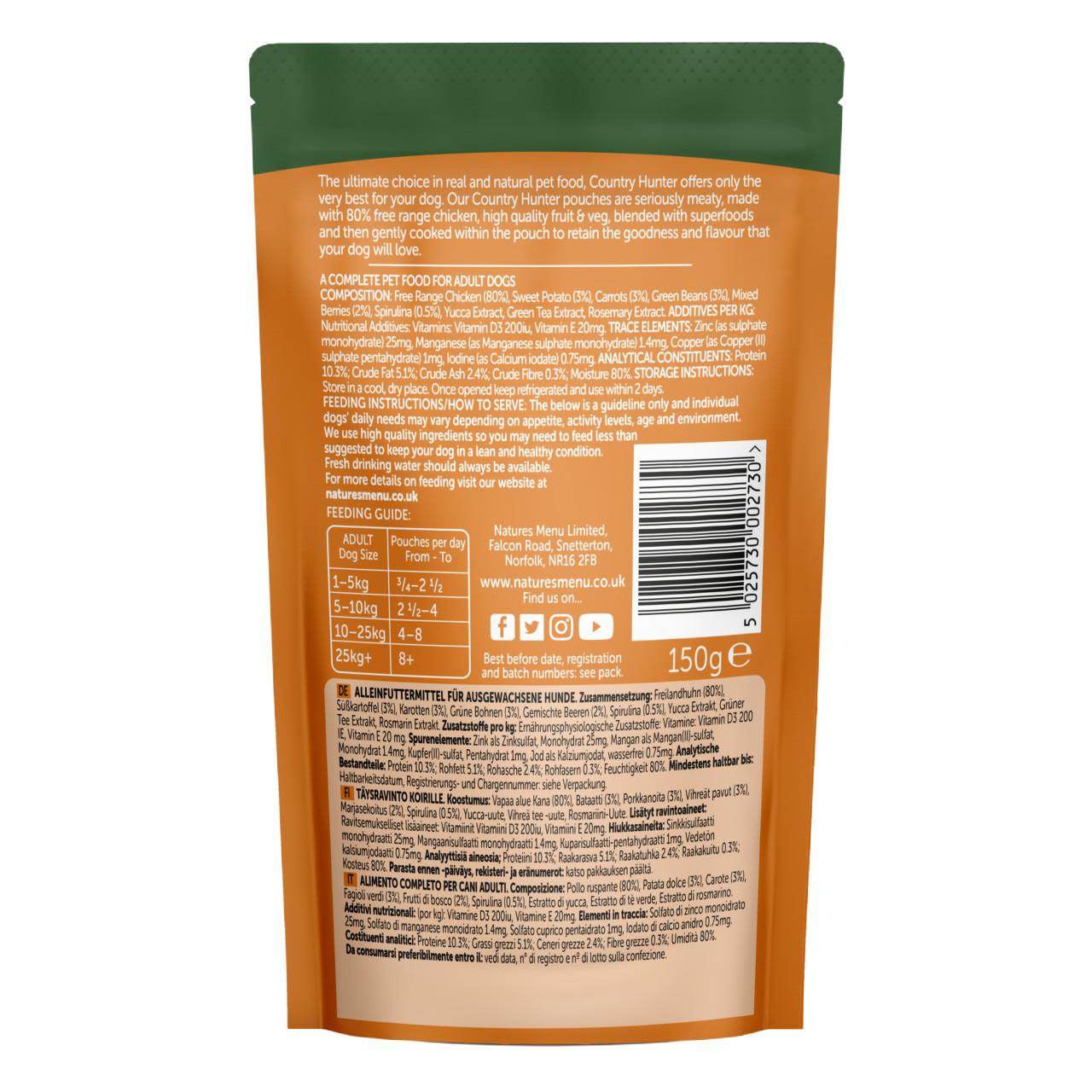 Natures Menu Country Hunter Chicken Wet Dog Food Pouches