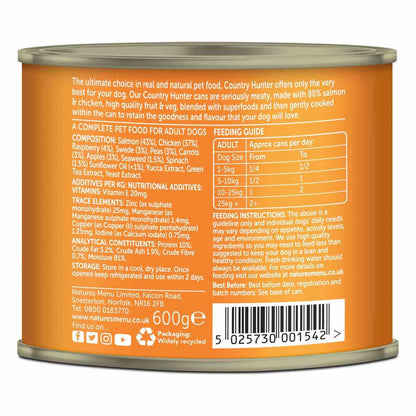 Natures Menu Country Hunter Salmon & Chicken Wet Dog Food Cans