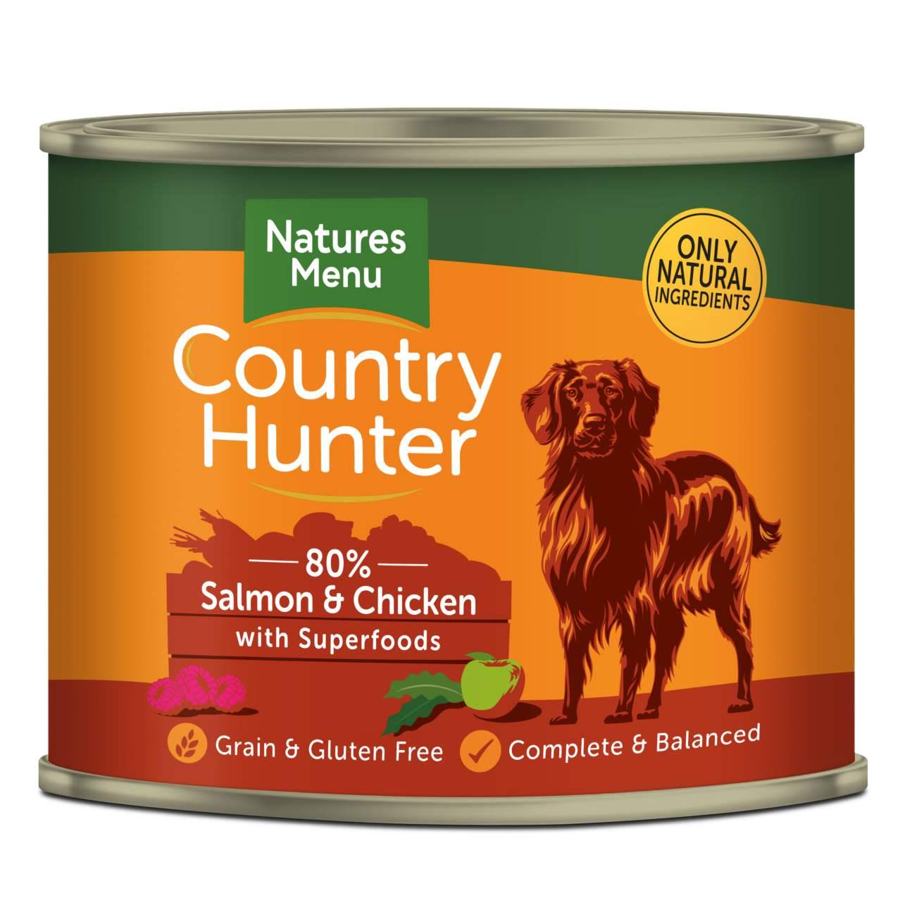 Natures Menu Country Hunter Salmon & Chicken Wet Dog Food Cans