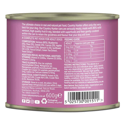 Natures Menu Country Hunter Venison Wet Dog Food Cans