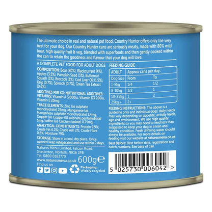 Natures Menu Country Hunter Wild Boar Wet Dog Food Cans