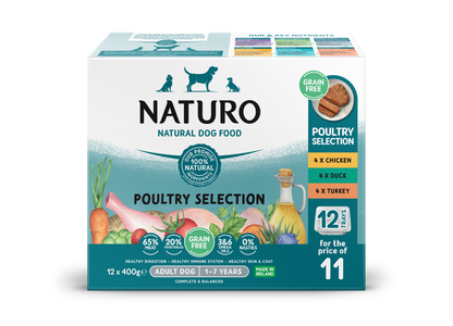 Naturo Adult Wet Dog Food Grain-free Variety Pack Trays
