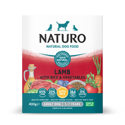 Naturo Adult Wet Dog Food Lamb & Rice With Veg Tray 400g