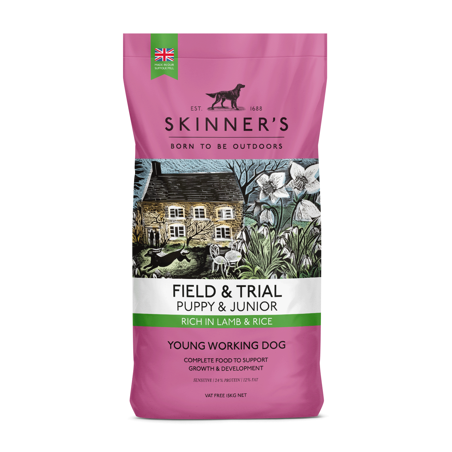 Skinners Skinners Skinner Field Trial Lamb Puppy Dry Dog Food pet food packaging