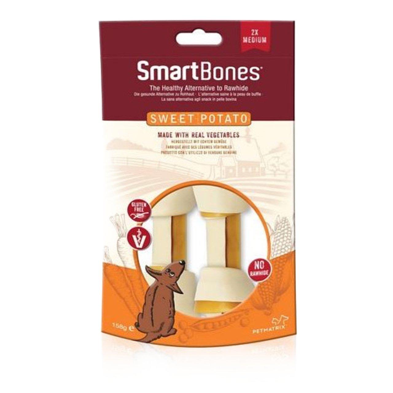 SmartBones Medium Bone Dog Treat Pack of 2 - Sweet Potato