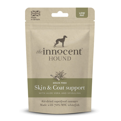 The Innocent Hound Dog Treat Skin & Coat Support Superfood Sausages
