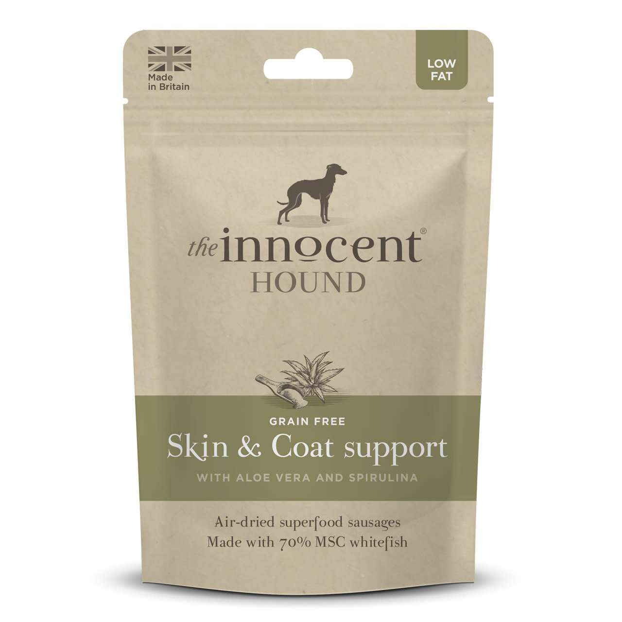 The Innocent Hound Dog Treat Skin & Coat Support Superfood Sausages