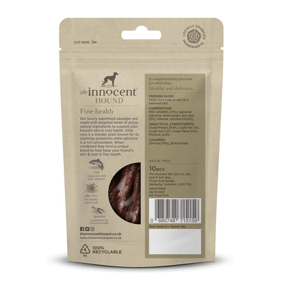 The Innocent Hound Dog Treat Skin & Coat Support Superfood Sausages