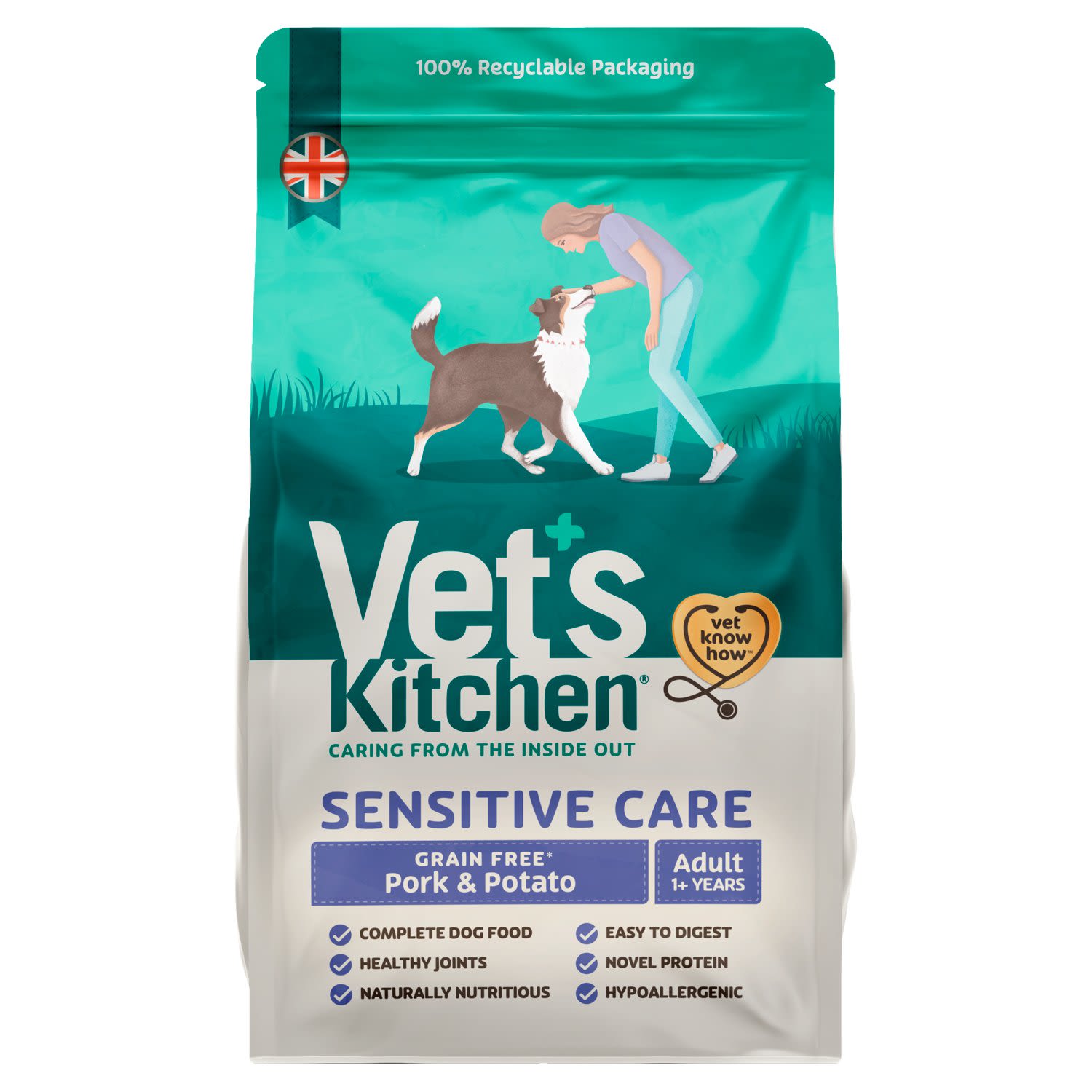 Vets Kitchen Vets Kitchen Pork Adult Dry Dog Food pet food packaging