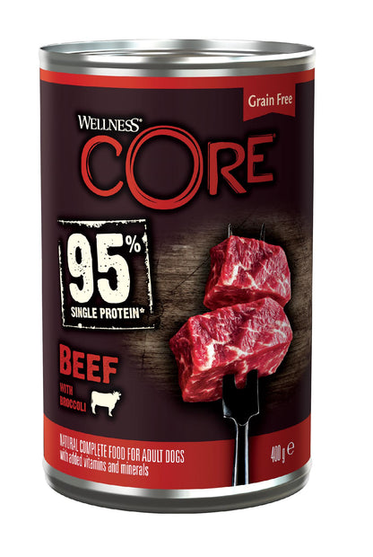 Wellness Core Grain-free Wet Dog Food 95% Beef with Broccoli