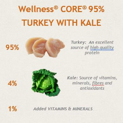 Wellness Core Grain-free Wet Dog Food 95% Turkey with Kale