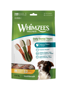 Whimzees Toothbrush Dental Chew Dog Treats - Medium