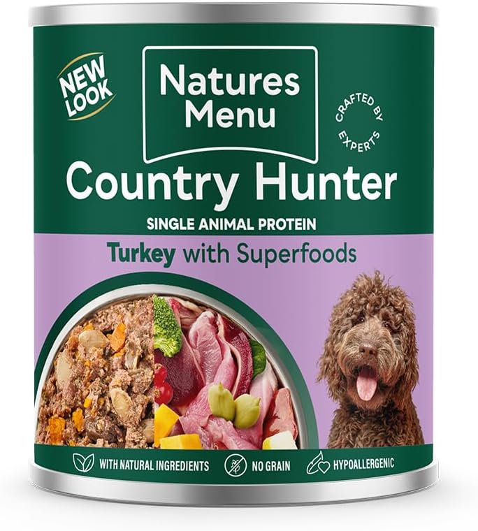 Natures menu Natures Menu Country Hunter Farm Reared Turkey Adult Wet Dog Food pet food packaging