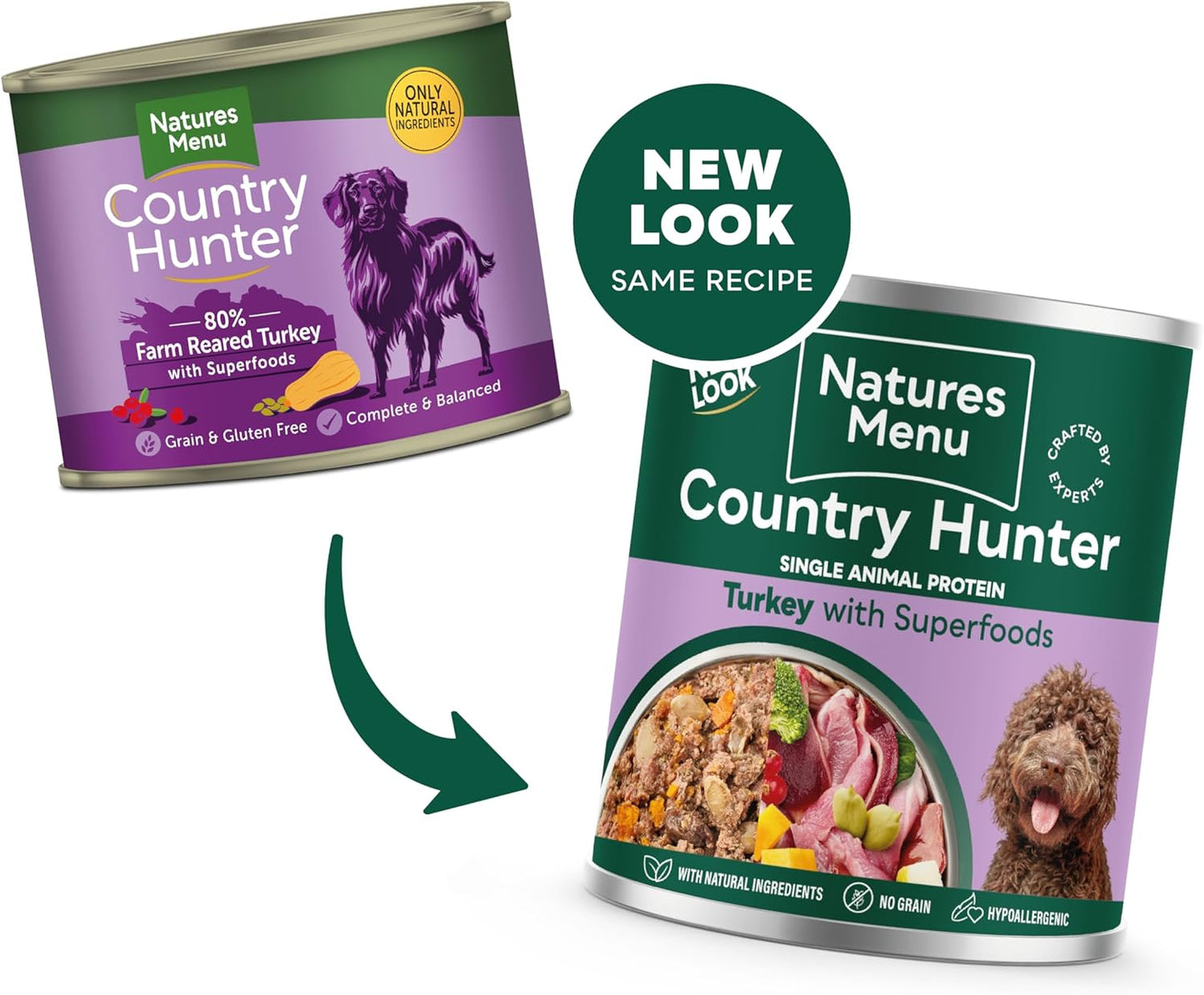 Natures Menu Country Hunter Farm Reared Turkey Wet Dog Food Cans