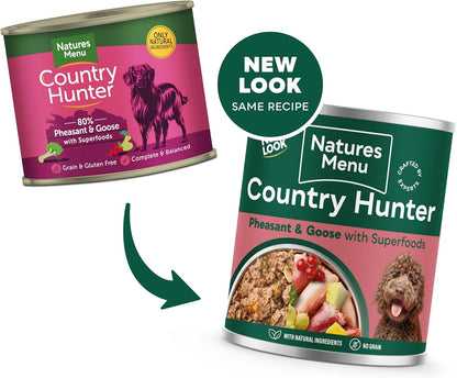 Natures Menu Country Hunter Pheasant & Goose Wet Dog Food Cans