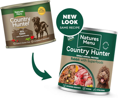 Natures Menu Country Hunter Rabbit & Cranberry Wet Dog Food Cans