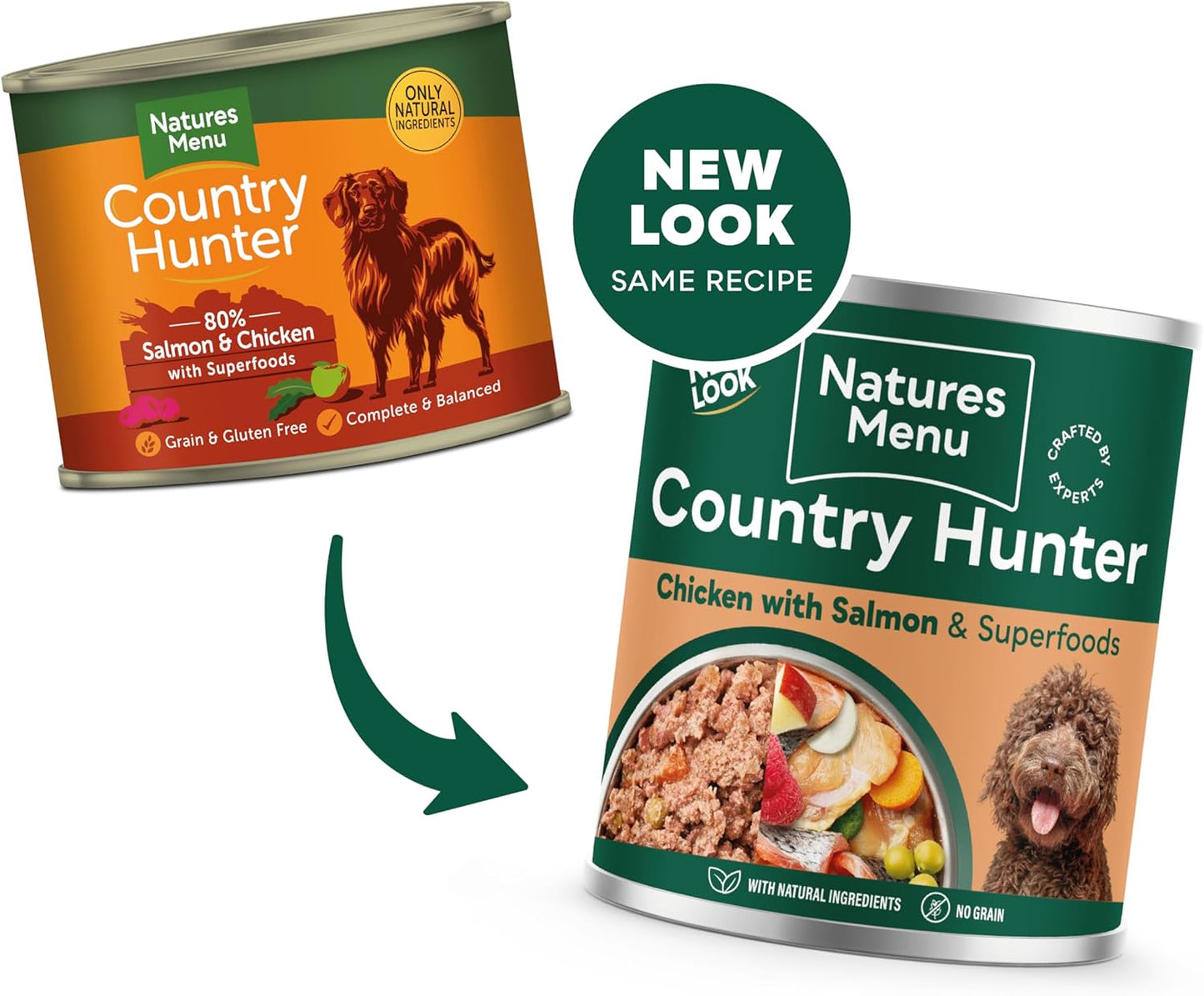 Natures Menu Country Hunter Salmon & Chicken Wet Dog Food Cans