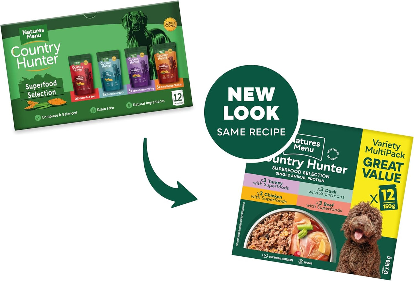 Natures Menu Country Hunter Superfood Selection Wet Dog Food Pouches