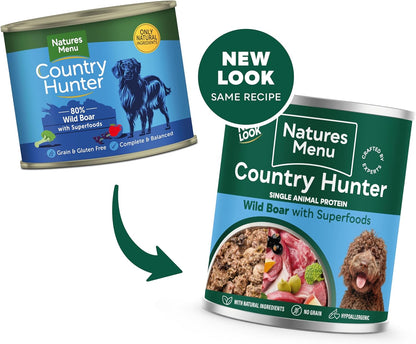 Natures Menu Country Hunter Wild Boar Wet Dog Food Cans