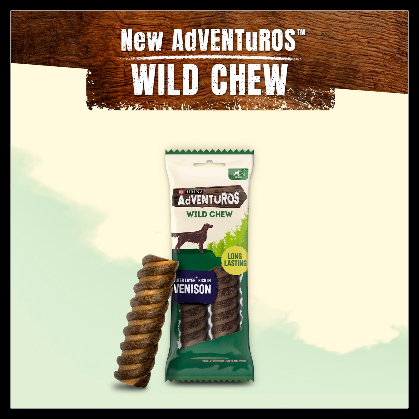 Purina Adventuros Medium Adult Wild Chew Dog Treats - Venison