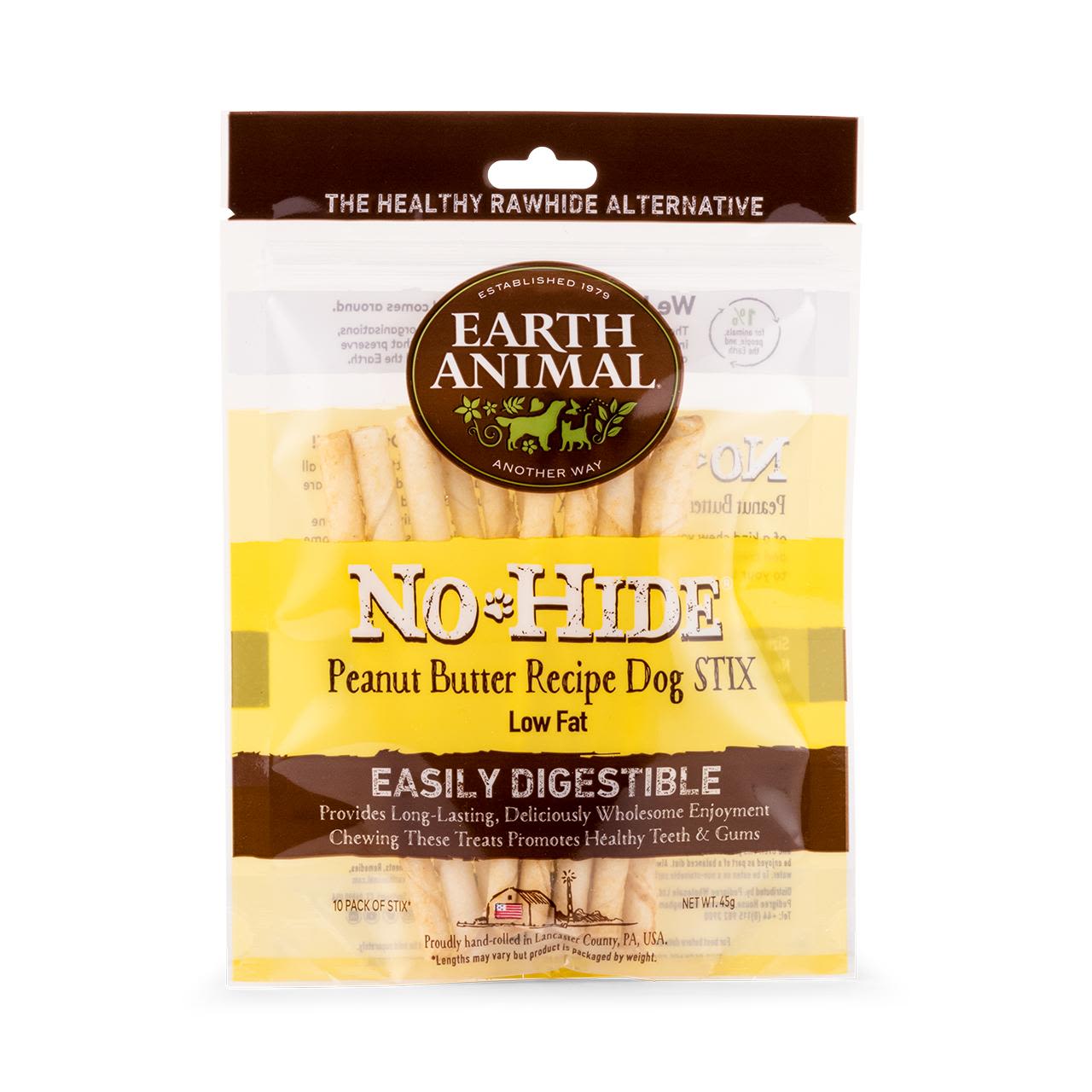 Earth Animal No-Hide Chew Dog Treats Peanut Butter 10 Pack