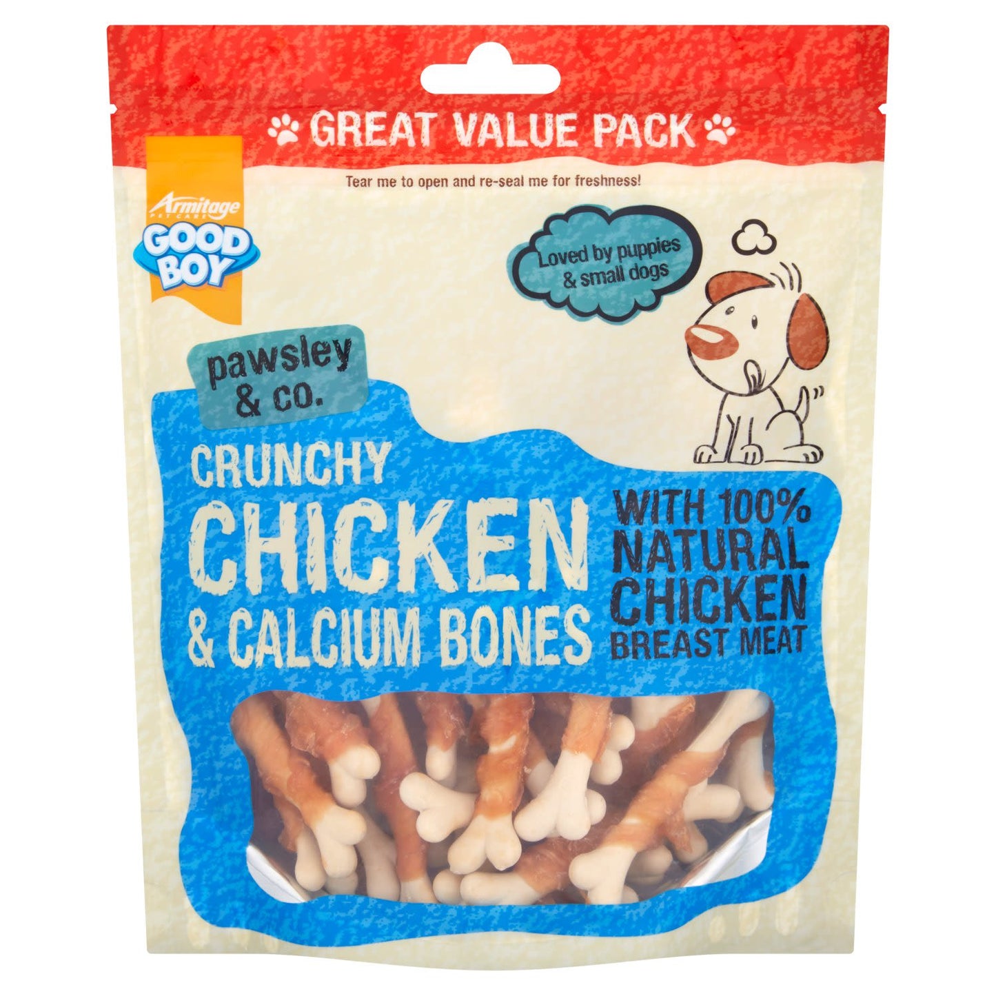 Good Boy Dog Treats - Crunchy Chicken & Calcium Bones