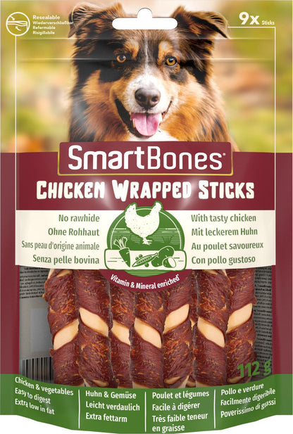SmartBones Wrapped Mini Sticks Adult Dog Treats- Chicken