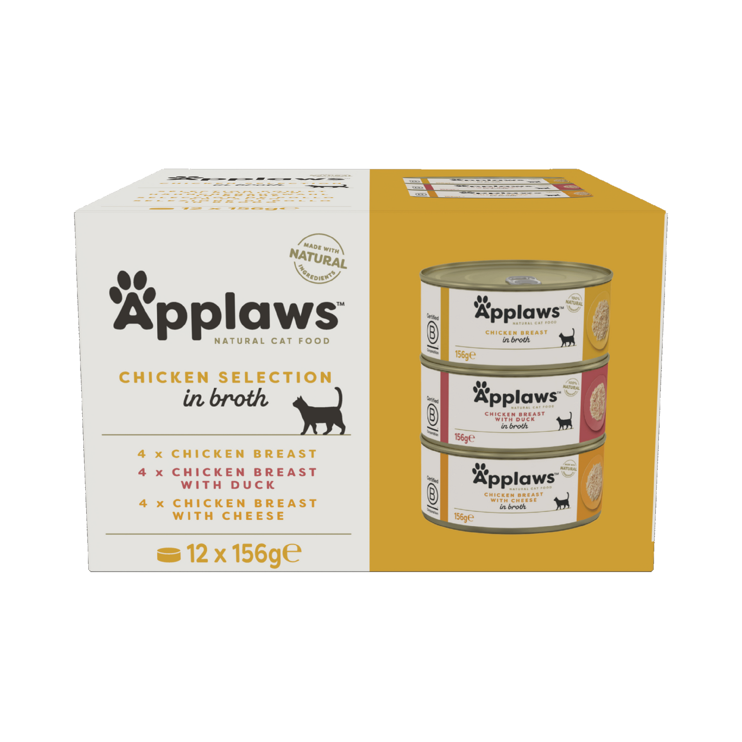 Applaws Cat Tin 12 x 156g Chicken Selection in Broth