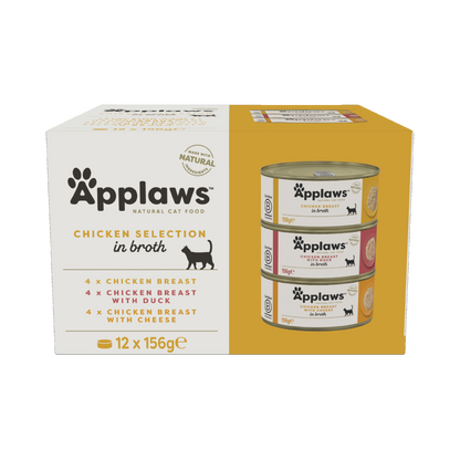 Applaws Cat Tin 12 x 156g Chicken Selection in Broth
